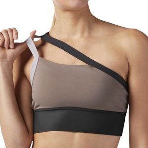 Reebok one shoulder padded sports bra sz S